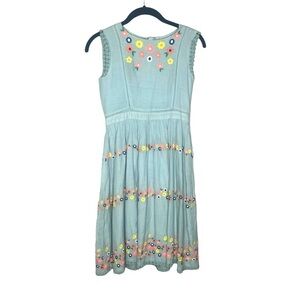 MINI BODEN Light Blue‎ Floral Embroidered Sundress